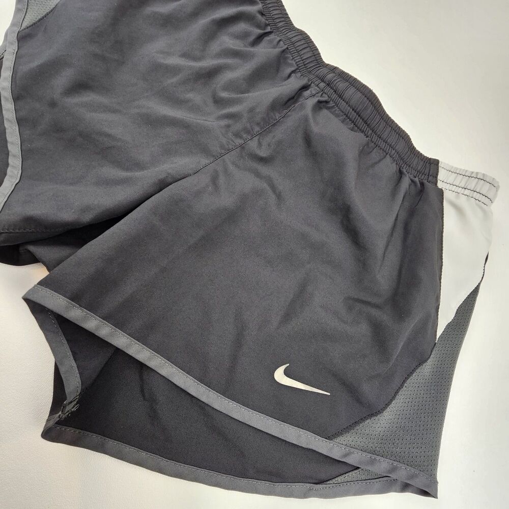 Nike Dri-FIT Womens XS Running Shorts Black Gray Mesh Lined Athletic Workout